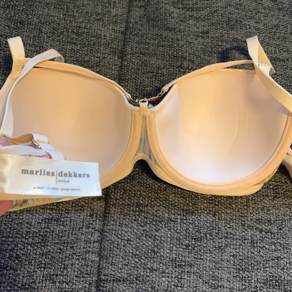 NWOT Size 38B Marlies Dekkers Style Peach Rare Tropical Bra - Picture 3 of 4